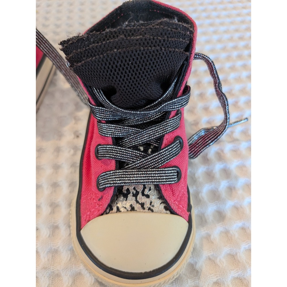 Converse All Star Party Toddler Size 5 Pink Double Tongue Ruffle High Top - Picture 6 of 6